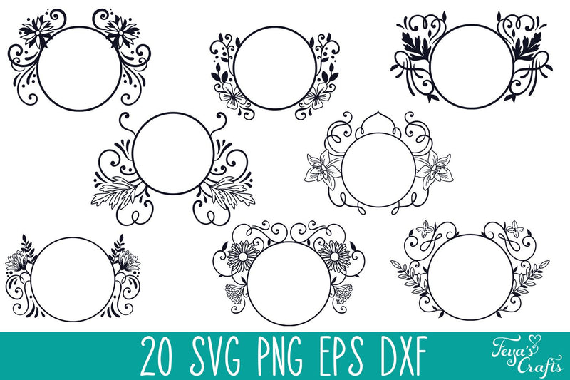 Mailbox Decal SVG Bundle, Family Monogram Cut Files Cricut - So Fontsy