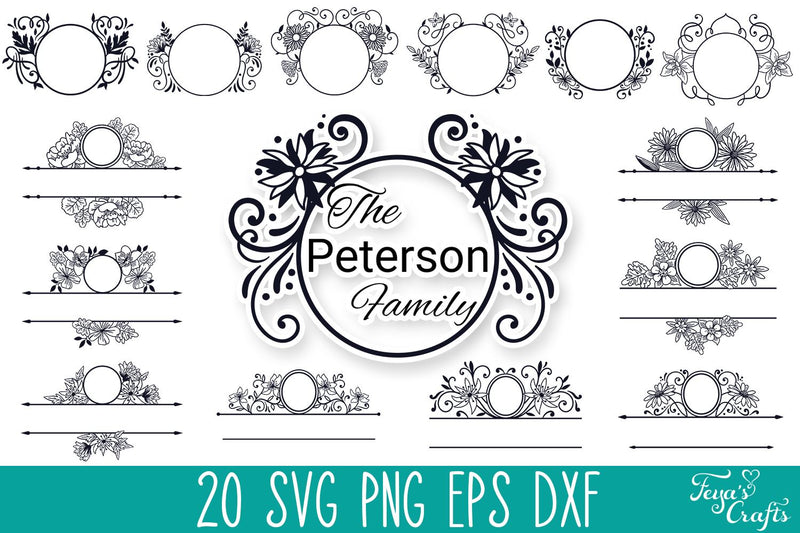 Mailbox Decal SVG Bundle, Family Monogram Cut Files Cricut SVG Feya's Fonts and Crafts 