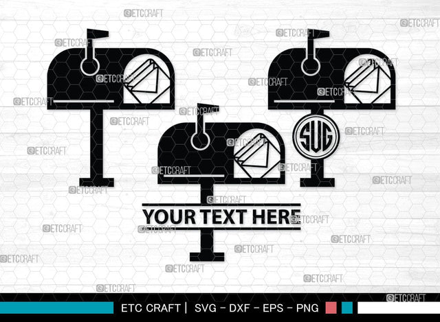 Mailbox Monogram, Mailbox Silhouette, Mail Svg, Mailbox Stencil Svg, Opened Mailbox Svg, Mail Letters Post Svg, SB00078 SVG ETC Craft 