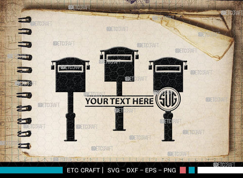 Mailbox Monogram, Mailbox Silhouette, Mail Svg, Mailbox Stencil Svg, Opened Mailbox Svg, Mail Letters Post Svg, SB00078 SVG ETC Craft 