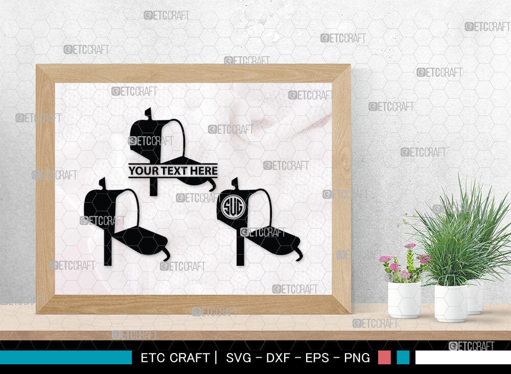 Mailbox Monogram, Mailbox Silhouette, Mail Svg, Mailbox Stencil Svg ...