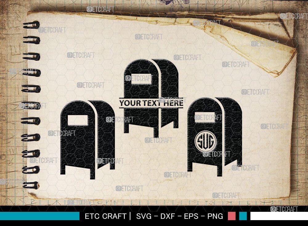 Mailbox Monogram, Mailbox Silhouette, Mail Svg, Mailbox Stencil Svg ...