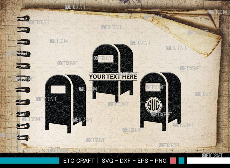 Mailbox Monogram, Mailbox Silhouette, Mail Svg, Mailbox Stencil Svg ...