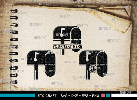 Mailbox Monogram, Mailbox Silhouette, Mail Svg, Mailbox Stencil Svg, Opened Mailbox Svg, Mail Letters Post Svg, SB00078 SVG ETC Craft 