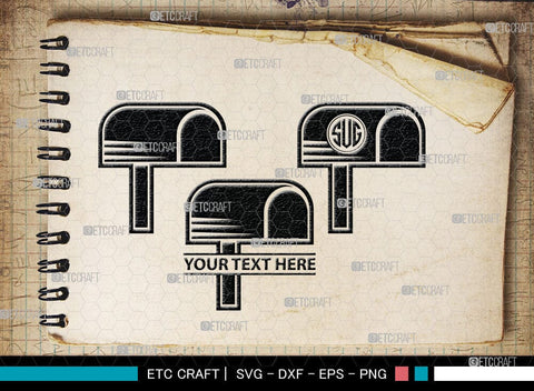 Mailbox Monogram, Mailbox Silhouette, Mail Svg, Mailbox Stencil Svg, Opened Mailbox Svg, Mail Letters Post Svg, SB00078 SVG ETC Craft 