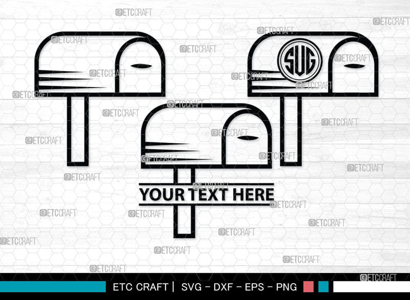 Mailbox Monogram, Mailbox Silhouette, Mail Svg, Mailbox Stencil Svg ...