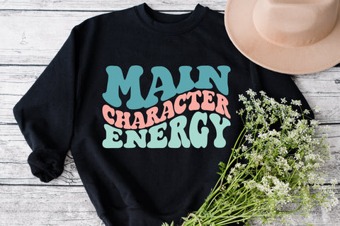 Main Character Energy SVG, Wavy Text png svg png, Retro svg Sublimation, Y2K SVG, Trendy Quote svg, Cricut DIY, Main Character Cut File SVG Fauz 