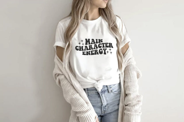 Main Character Energy, Wavy Text Svg SVG Creativeart88 