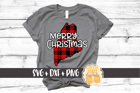 Maine - Buffalo Plaid State - SVG PNG DXF Cut Files SVG Cheese Toast Digitals 
