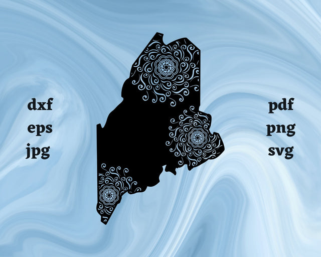 Maine Mandala SVG Cut File SVG Northern Light SVG 