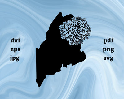 Maine Mandala SVG Cut File SVG Northern Light SVG 