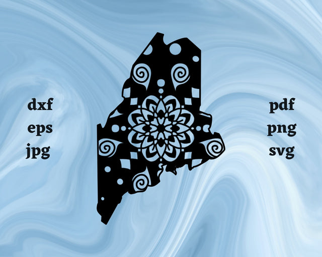 Maine Mandala SVG Cut File SVG Northern Light SVG 
