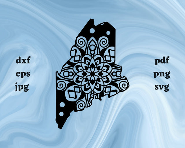 Maine Mandala SVG Cut File SVG Northern Light SVG 