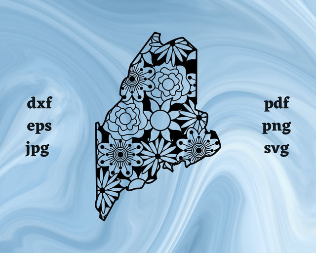 Maine Mandala SVG Cut File SVG Northern Light SVG 