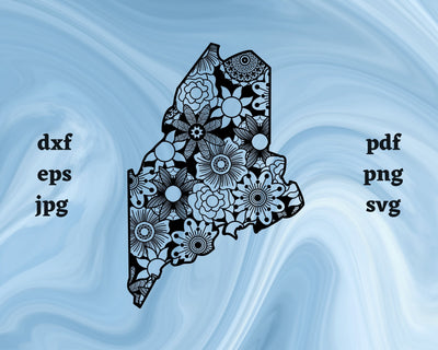 Maine Mandala SVG Cut File SVG Northern Light SVG 