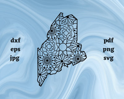 Maine Mandala SVG Cut File SVG Northern Light SVG 
