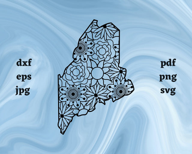 Maine Mandala SVG Cut File SVG Northern Light SVG 