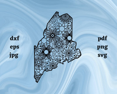 Maine Mandala SVG Cut File SVG Northern Light SVG 