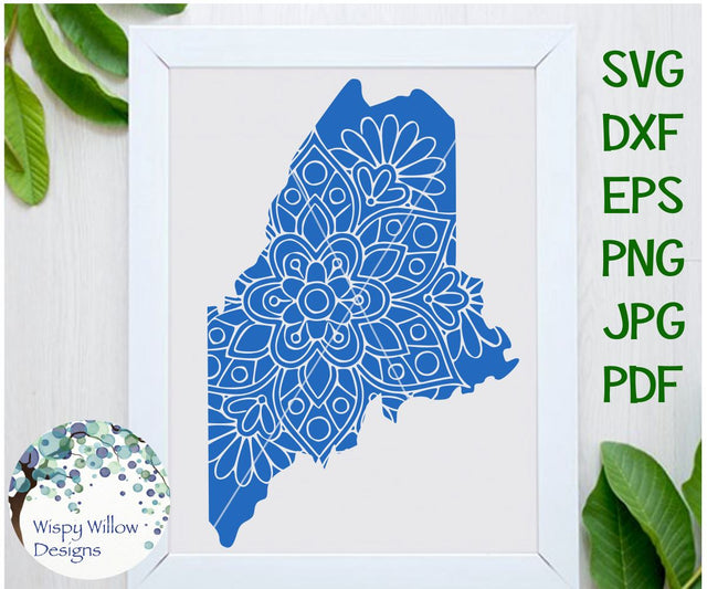 Maine Mandala SVG Wispy Willow Designs 