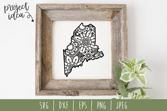 Maine Mandala Zentangle SVG SavoringSurprises 