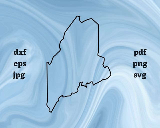 Maine Outline SVG Cut File SVG Northern Light SVG 