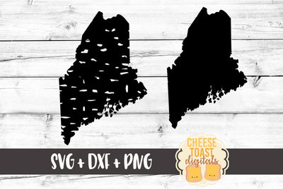 Maine - Solid & Grunge SVG Cheese Toast Digitals 