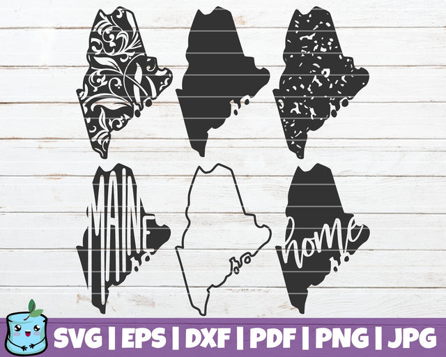 Maine State SVG MintyMarshmallows 
