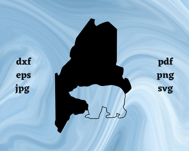 Maine with Bear SVG Cut File SVG Northern Light SVG 