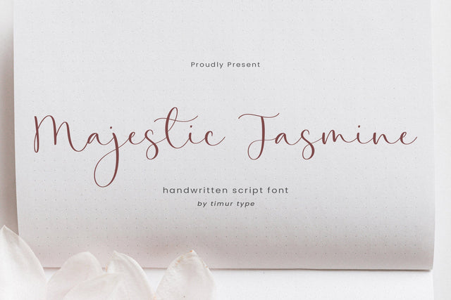 Majestic Jasmine - Modern script font Font Timur type 
