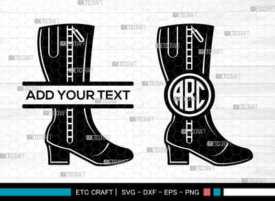 Majorette Boots Monogram SVG, Team Boot Svg, Nancy Boot Svg, Leather Majorette Svg, Split Monogram Svg SVG ETC Craft 