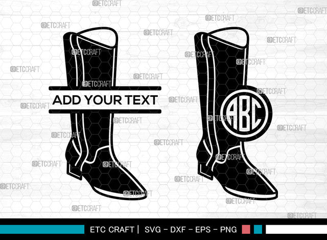Majorette Boots Monogram SVG, Team Boot Svg, Nancy Boot Svg, Leather Majorette Svg, Split Monogram Svg SVG ETC Craft 