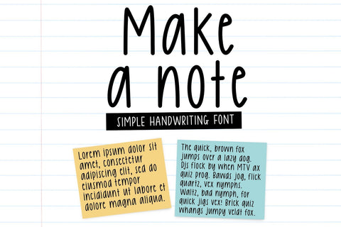 Make a Note - handwritten font Font Jyllyco 