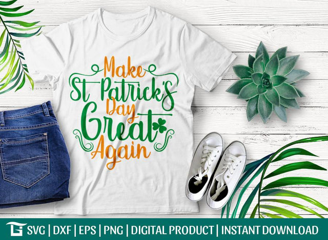 Make St Patricks Day Great Again Svg Cut File, St Patricks Day Svg, Shamrock Svg, Tshirt Design, SVG ETC Craft 