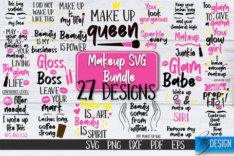Make Up SVG Bundle | Beauty SVG | Makeup SVG| Funny Quotes SVG v.2 SVG Fly Design 