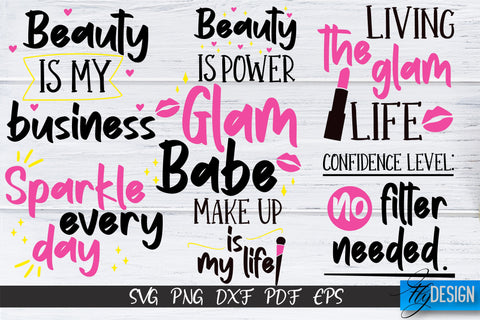 Make Up SVG Bundle | Beauty SVG | Makeup SVG| Funny Quotes SVG v.2 SVG Fly Design 