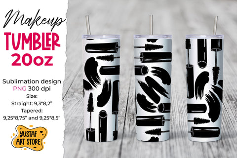 Make up Tumbler sublimation Mini Bundle. 3 Tumbler design Sublimation Yustaf Art Store 
