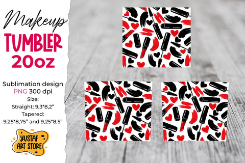 Make up Tumbler sublimation template. Fashion tumbler design Sublimation Yustaf Art Store 