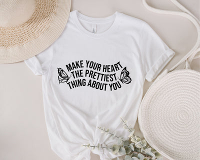 make your heart the prettiest thing about you svg, png file ,trendy womens shirt, svg for cricut, quote tshirt svg, design boho butterfly shirt, cricut cut file, commercial use SVG Fauz 