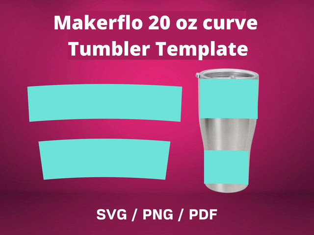 Makerflo 20 oz curve tumbler template SVG BambinaCreations 