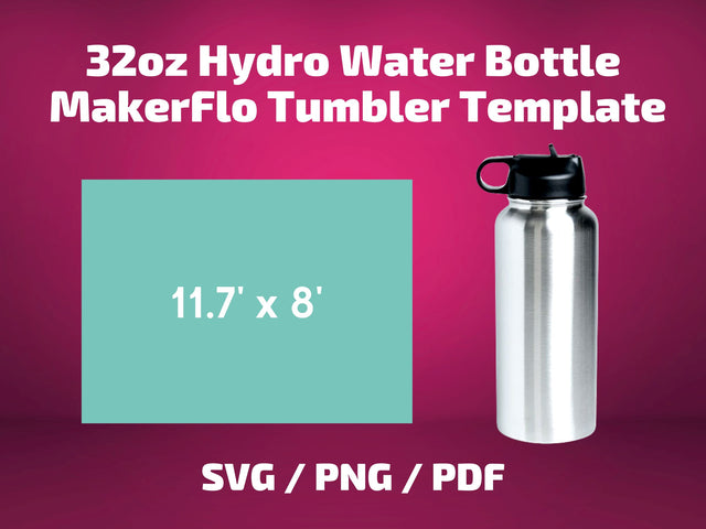 Makerflo 32 oz Hydro Water Bottle tumbler template SVG BambinaCreations 
