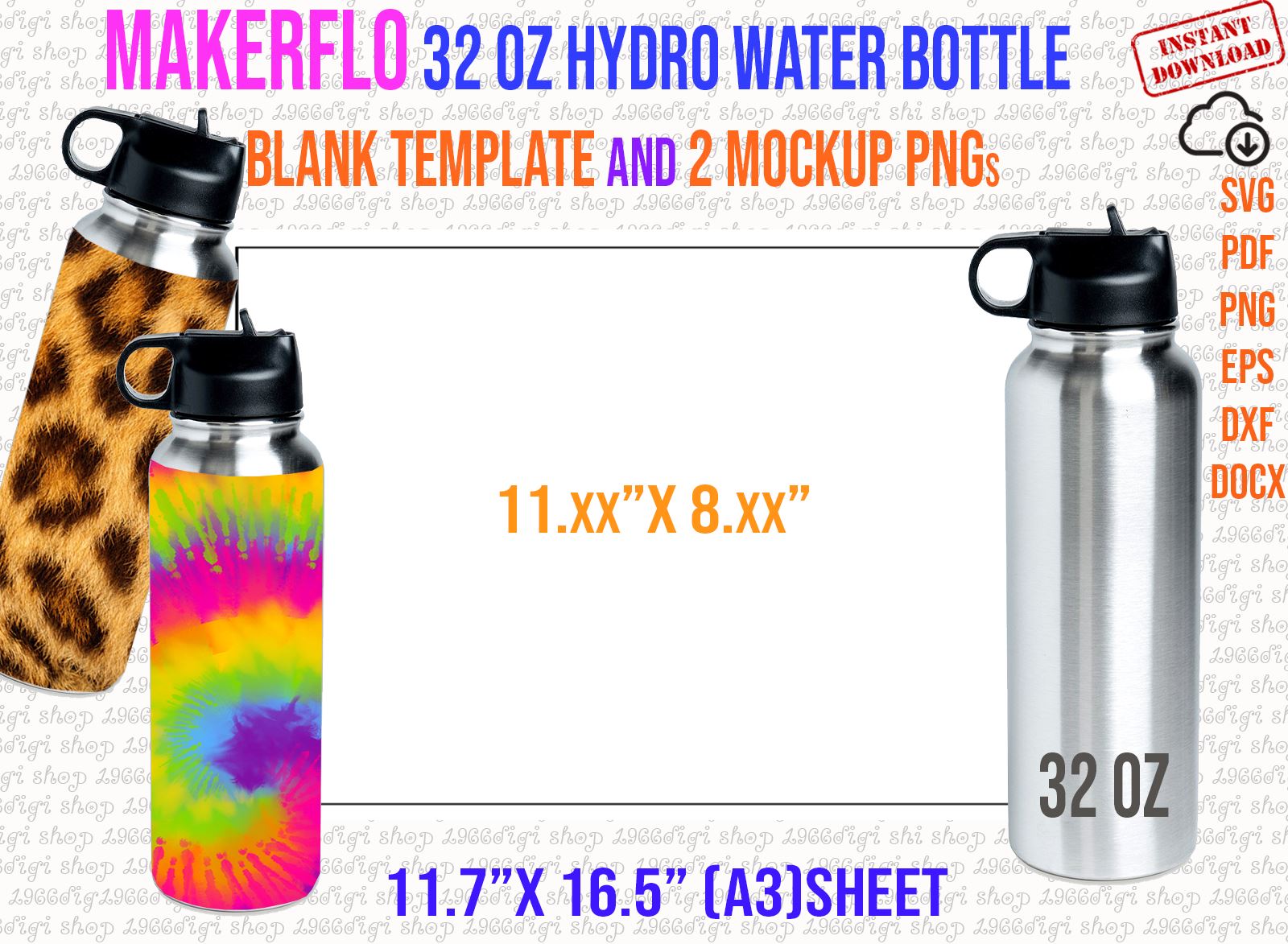 Makerflo 32 Oz Hydro Sublimation Blank Tumbler with Splash Proof