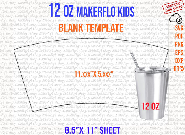 Makerflo Kids Tumbler Template Full Wrap for Kids 12 oz Tumbler Sublimation Template for Makerflo Kids Tumbler Full Wrap Svg Png Pdf Doc SVG 1966digi 
