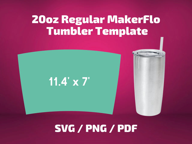 Makerflo Regular 20 oz tumbler template SVG BambinaCreations 