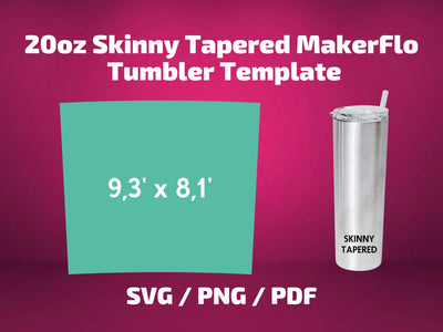 MakerFlo skinny 20 oz tapered tumbler template SVG BambinaCreations 