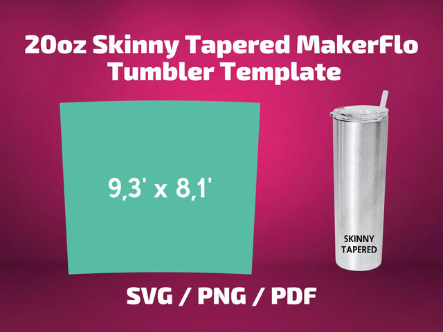 MakerFlo skinny 20 oz tapered tumbler template SVG BambinaCreations 