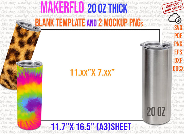 Makerflo Thick 20 oz Template, Makerflo Svg, Full Wrap for 20oz Template for Makerflo Thick 20oz Tumbler Template Docx, Eps, Svg, Png, Dxf SVG 1966digi 