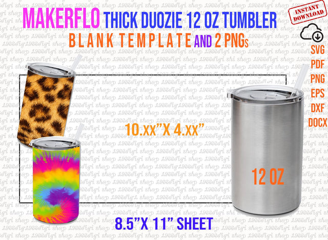 Makerflo Thick Duozie 12oz Tumbler Template Full Wrap for 12oz Thick Duozie Template for Makerflo Thick Duozie Tumbler Wrap Svg Png Pdf Docx SVG 1966digi 