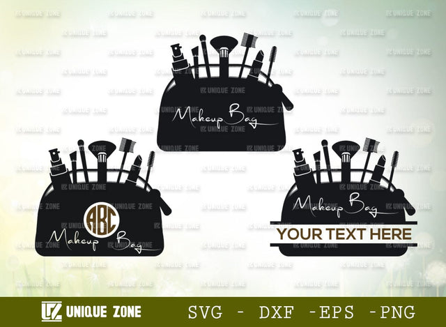 Makeup Bag SVG Cut File, Hello Beautiful, Lipstick, Makeup Brushes, Glam, Beauty, Fashion SVG Unique Zone 