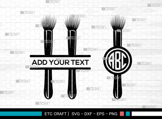 Makeup Brush Monogram SVG, Cosmetic Brush Svg, Makeup Svg, Beauty Svg, Split Monogram Svg, Makeup Brush Svg SVG ETC Craft 