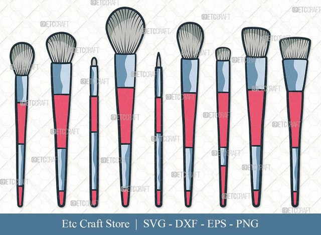 Makeup Brushes Clipart SVG Cut File | Makeup Brush Svg | Beauty Svg | Makeup Artist Svg | Makeup Set Svg | Cosmetic Brush Svg | Makeup Brushes Svg Bundle SVG ETC Craft 